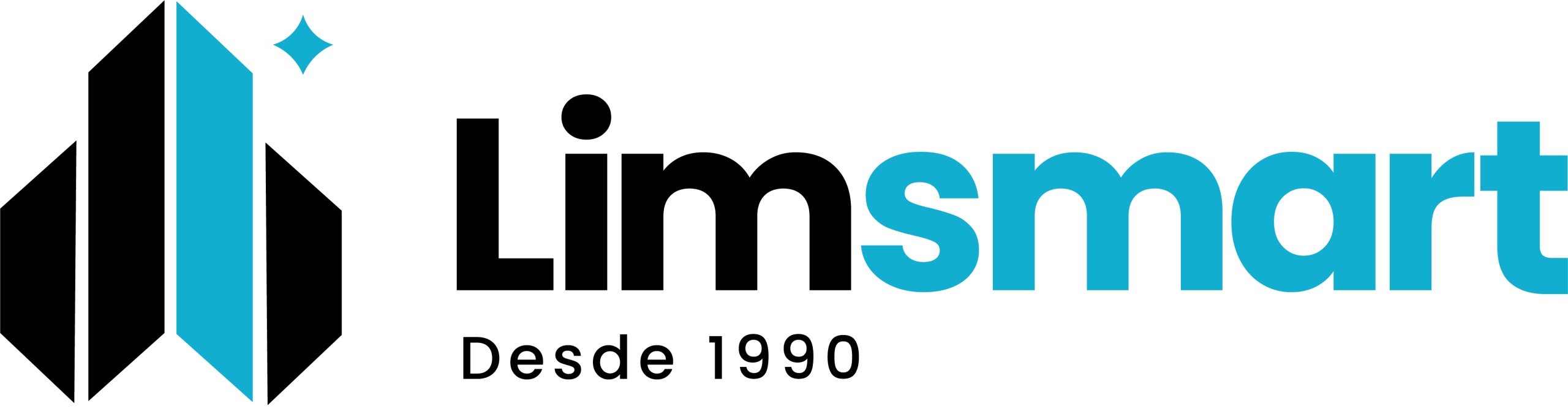 Limsmart negro y azul logotipo